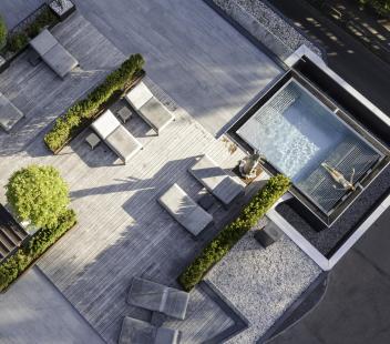 The rooftop spa seen from above