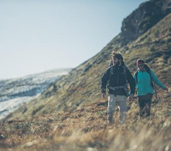 A couple during a hike
