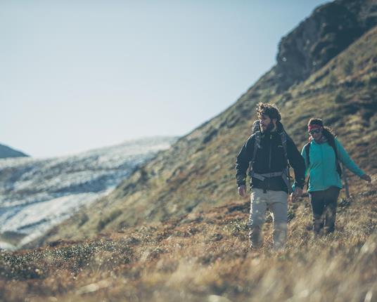 A couple during a hike