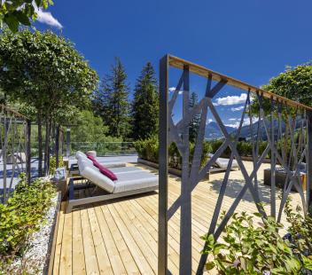 Loungers on the rooftop terrace