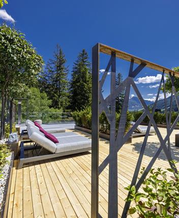 Loungers on the rooftop terrace