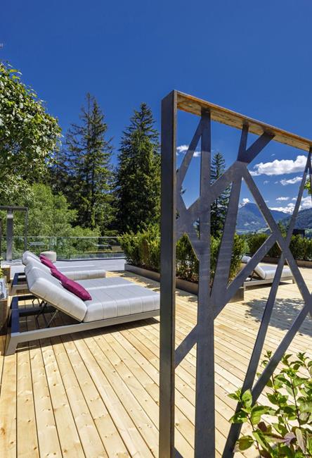 Loungers on the rooftop terrace