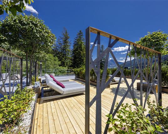 Loungers on the rooftop terrace