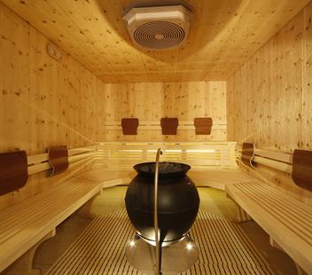 Finnish stone pine sauna
