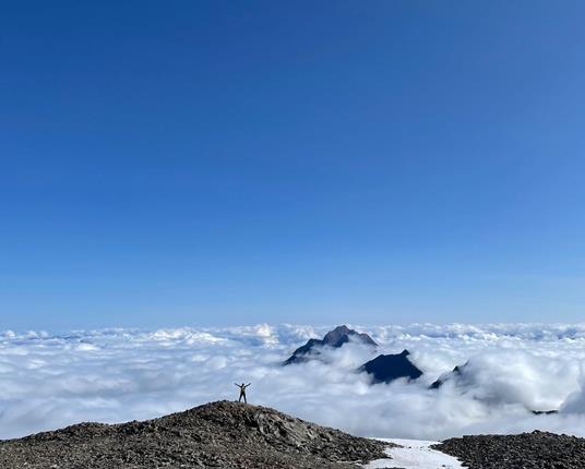 On top of the mountain