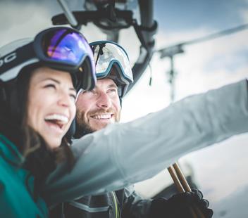 On the ski lift