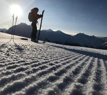 Hannah on a ski tour