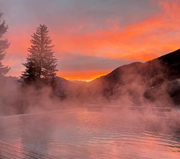 The sky pool at evening