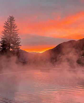 The sky pool at evening