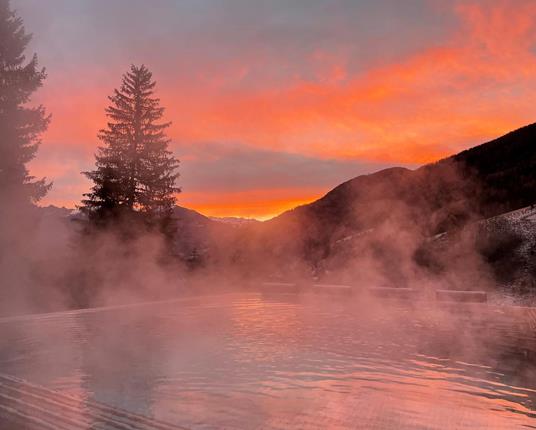 The sky pool at evening