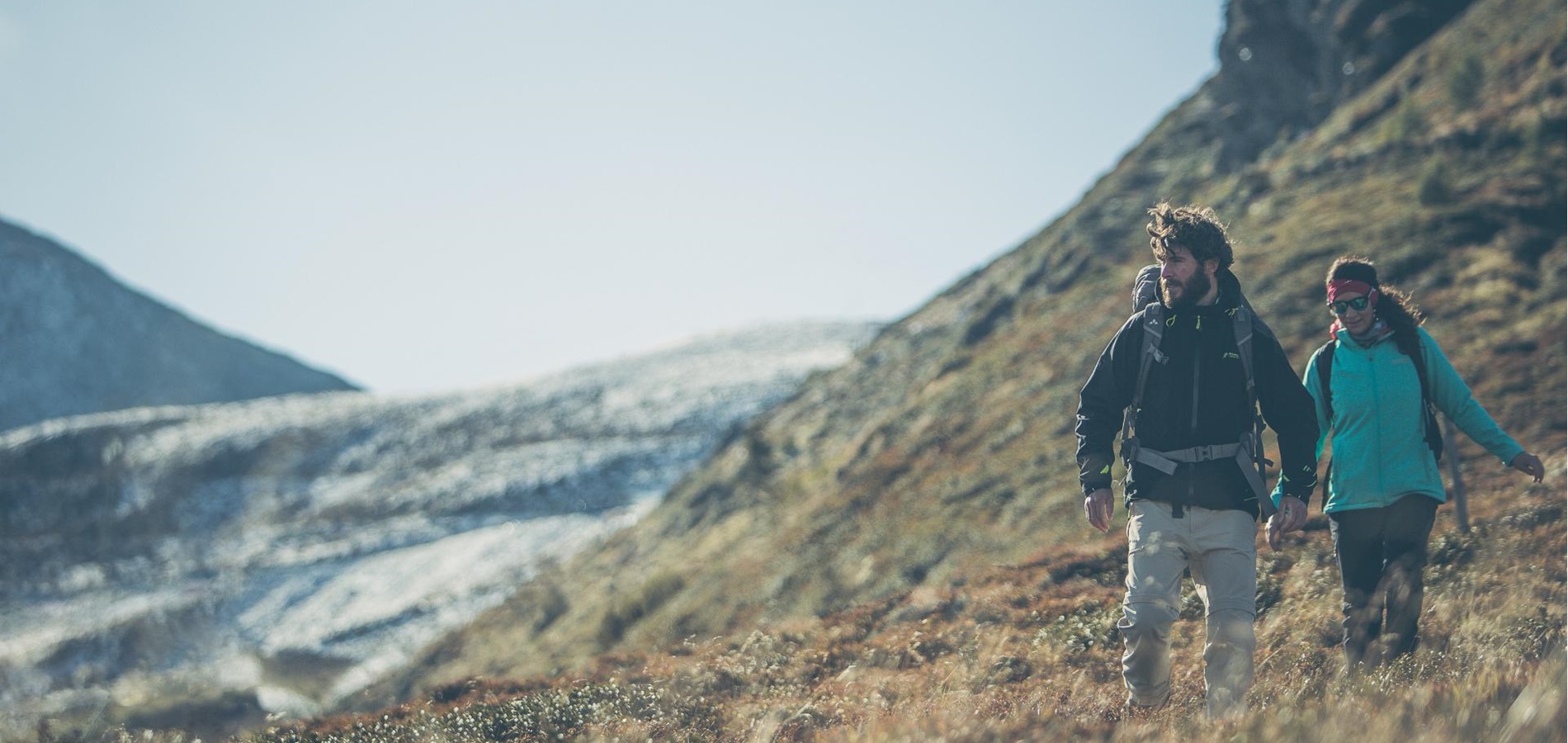 A couple during a hike